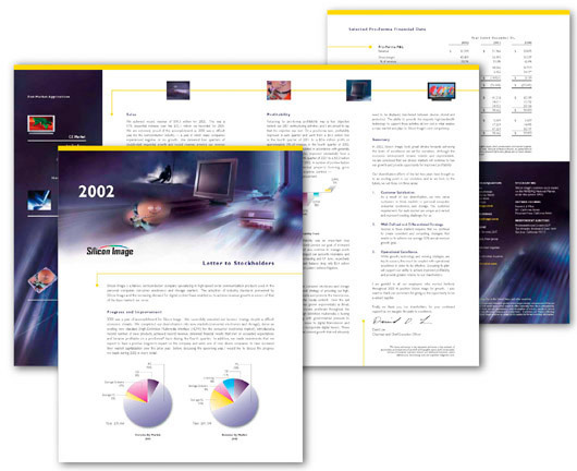 Silicon Image 2002 Annual Report Brochure design by Christine Arthur